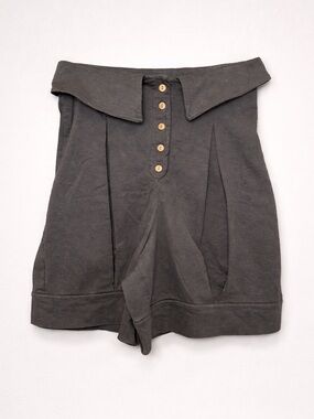 Free People FP Beach | High Waisted Pleated Button Detail Short NWOT Small Black